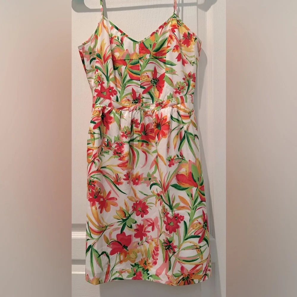 J. Crew Seaside Fit & Flare Tropical Floral Cami Dress with Pockets